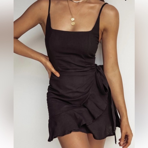 Princess Polly Black LOVE LANE MINI DRESS BLACK Size 6 - Picture 1 of 9